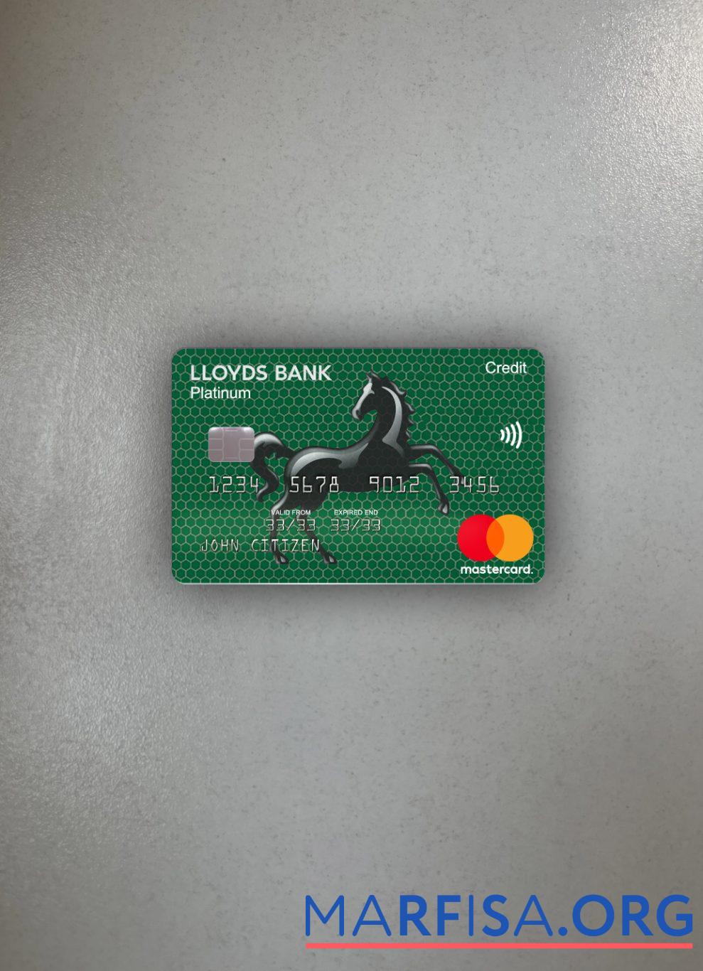 Printable United Kingdom Lloyds platinum mastercard photolook front example